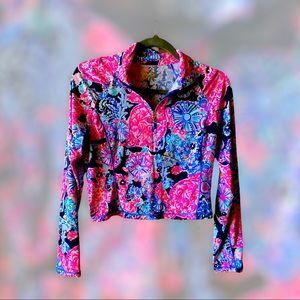 UPF 50 Lilly Pulitzer Luxletic Justine Half-Zip Cropped Sunguard